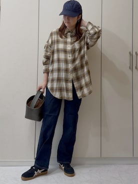 「green label relaxing（グリーンレーベルリラクシング）のアイテム（シャツ/ブラウス）」を使った、NAnaさん（レディース・158cm）の秋コーディネート