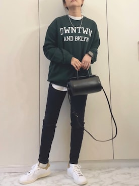 「ECRIRE（エクリール）のアイテム（スウェット）」を使った、NAnaさん（レディース・158cm）の冬コーディネート