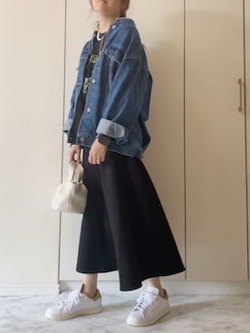 「SLOBE IENA（スローブイエナ）のアイテム（デニムジャケット）」を使った、NAnaさん（レディース・158cm）の春コーディネート