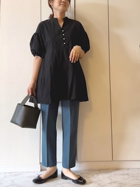 「reca（レカ）のアイテム（スラックス）」を使った、NAnaさん（レディース・158cm）の夏コーディネート
