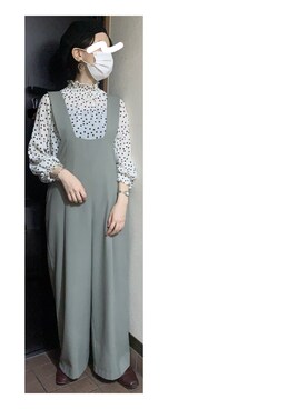 「ビットローファー」｜「アイテム（サロペット/オーバーオール）」を使った、ハルさん（レディース・158cm）の夏コーディネート