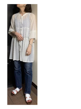 「nest Robe（ネストローブ）のアイテム」を使った、ハルさん（レディース・158cm）の夏コーディネート