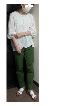 「fireservice（ファイヤーサービス）のアイテム」を使った、ハルさん（レディース・158cm）の夏コーディネート