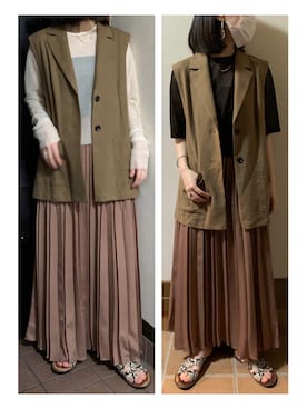 「Two Faces（トゥーフェイシーズ）のアイテム（ワンピース/ドレス）」を使った、ハルさん（レディース・158cm）の秋コーディネート