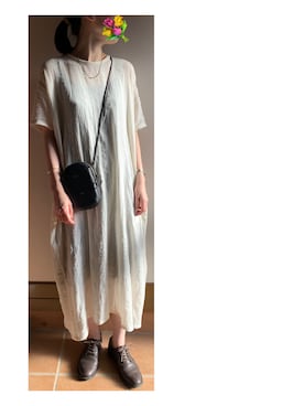 「シアーワンピース」｜「アイテム（その他シューズ）」を使った、ハルさん（レディース・158cm）の秋コーディネート