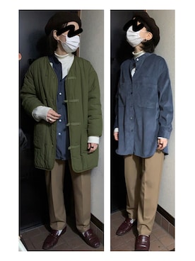 「チュニック」｜「アイテム（ブルゾン）」を使った、ハルさん（レディース・158cm）の冬コーディネート