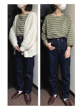 「ビットローファー」｜ハルさん（レディース・158cm）の秋コーディネート