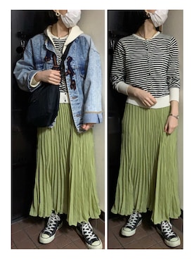 「favori（ファヴォリ）のアイテム」を使った、ハルさん（レディース・158cm）の春コーディネート