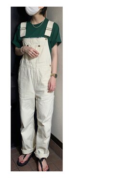「SHAKA」｜「アイテム（サロペット/オーバーオール）」を使った、ハルさん（レディース・158cm）の夏コーディネート