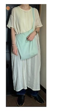 「シアーワンピース」｜「アイテム（腕時計）」を使った、ハルさん（レディース・158cm）の秋コーディネート