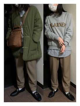 「キルティングバッグ」｜「アイテム（ブルゾン）」を使った、ハルさん（レディース・158cm）の冬コーディネート