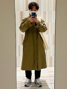 「WYM LIDNM（ウィム バイ リドム）のRELAX DRAPE SET-UP/セットアップ（セットアップ）」を使った、メンディーさん（メンズ・164cm）の春コーディネート