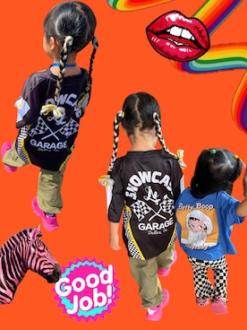 「アイテム（Tシャツ/カットソー）」を使った、mamaのおもちゃ箱さん（レディース・152cm・20代）の夏コーディネート