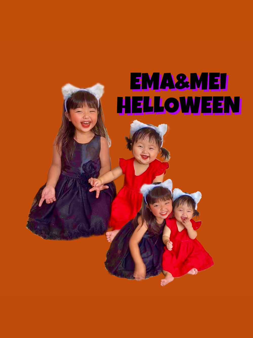 「WEARハロウィン2022、Helloween、ドレス、ネコ、仮装、姉妹コーデ、4歳、9ヶ月」｜「H&Mのアイテム（ドレス、ブラック系）」を使った、mamaのおもちゃ箱さん（レディース・152cm）の秋コーディネートの1枚目の写真