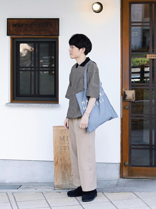 セール】【SLICK/スリック】Micro Border Drawstring Polo Shirt