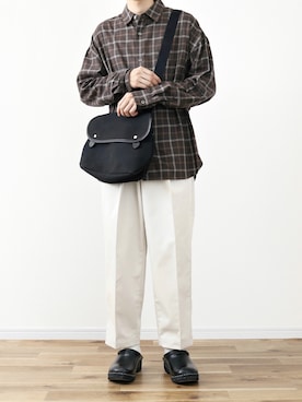 「フランネルシャツ」｜「アイテム（その他）」を使った、SHOTA / しょうたさん（メンズ・165cm）の秋コーディネート