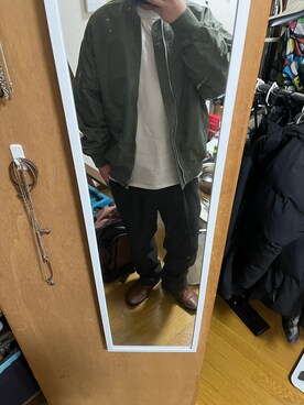 「RAGEBLUE（レイジブルー）のアイテム（MA-1）」を使った、t-s-uさん（メンズ・171cm）の冬コーディネート