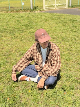 「capのアイテム（キャップ、ブラウン系）」を使った、TADANOBUASANO さん（メンズ・177cm）の春コーディネート