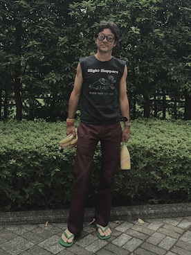 「Dickies（ディッキーズ）のアイテム」を使った、TADANOBUASANO さん（メンズ・177cm）の夏コーディネート