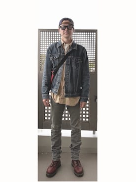 「golfのアイテム（キャップ、パープル系）」を使った、TADANOBUASANO さん（メンズ・177cm）の春コーディネート