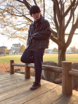 「UNIQLO（ユニクロ）の50色ソックス（消臭機能付き）（ソックス/靴下）」を使った、SHUTO(相互100%)さん（メンズ・161cm）の冬コーディネート