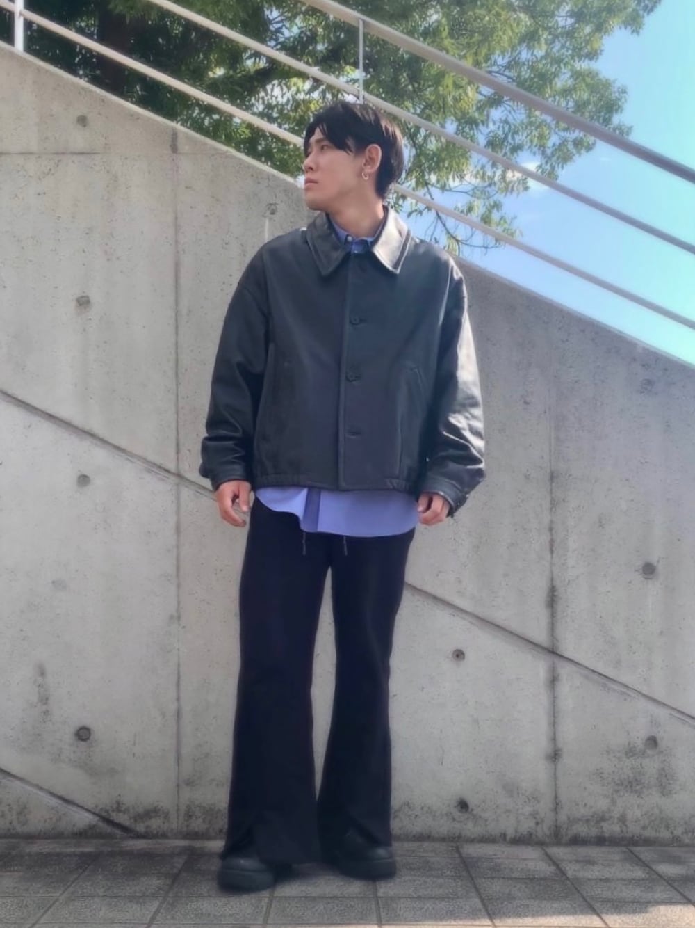 SHUTO(相互100%)｜LIDNMのブルゾンを使ったコーディネート - WEAR LIDNM LEATHER SHORT BLOUSON