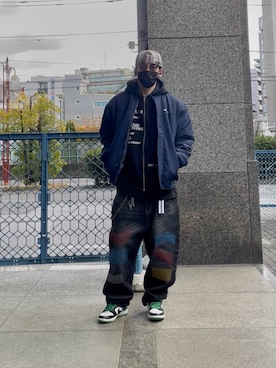 「Supreme （シュプリーム）のアイテム（帽子）」を使った、sugizou10さん（メンズ・174cm）の春コーディネート