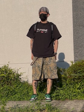 「Supreme （シュプリーム）のアイテム（帽子）」を使った、sugizou10さん（メンズ・174cm）の夏コーディネート