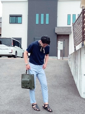 「アイテム（ストール/ショール）」を使った、daikiさん（メンズ・181cm）の夏コーディネート