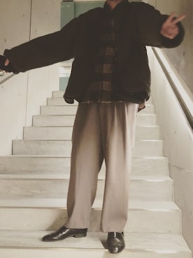 「ボア」｜「アイテム（セットアップ）」を使った、tmkさん（メンズ・177cm）の秋コーディネート