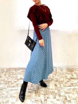 「ECCO（エコー）のアイテム」を使った、お花さんさん（レディース・157cm）の秋コーディネート