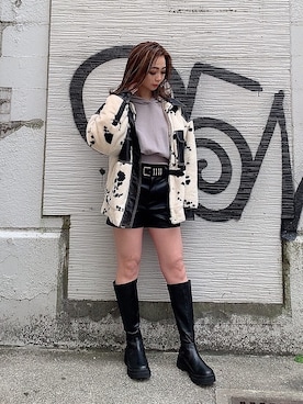 「ENVYM（アンビー）のアイテム（ブルゾン）」を使った、ENVYM_ERIKAさん（レディース・160cm）の冬コーディネート