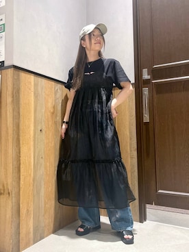 「アイテム（キャップ）」を使った、ミンチャンさん（レディース・155cm・20代）の夏コーディネート