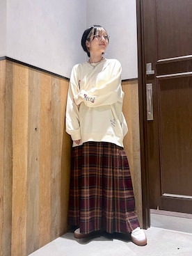 「アイテム（スウェット）」を使った、ミンチャンさん（レディース・155cm・20代）の秋コーディネート
