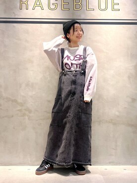 「若見え」｜「アイテム（ニットキャップ/ビーニー）」を使った、ミンチャンさん（レディース・155cm）の秋コーディネート