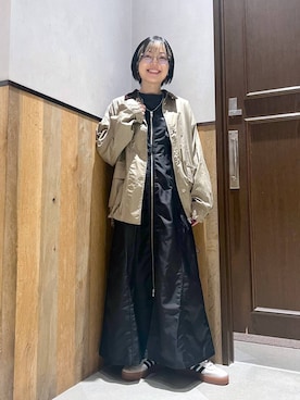 「RAGEBLUE（レイジブルー）のアイテム（ミリタリージャケット）」を使った、ミンチャンさん（レディース・155cm）の秋コーディネート