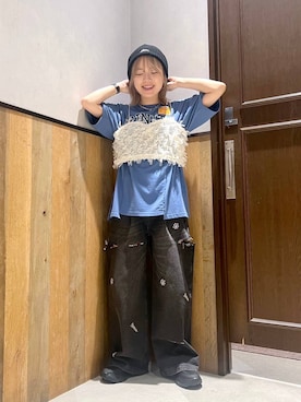 「RAGEBLUE（レイジブルー）のアイテム（キャミソール）」を使った、ミンチャンさん（レディース・155cm）の夏コーディネート