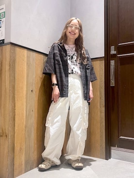 「KEEN（キーン）のアイテム」を使った、ミンチャンさん（レディース・155cm）の夏コーディネート