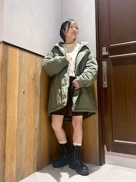 「アイテム（ダウンジャケット/コート）」を使った、ミンチャンさん（レディース・155cm・20代）の秋コーディネート