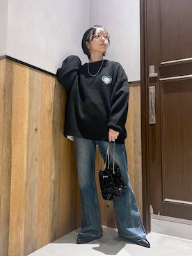 「RAGEBLUE（レイジブルー）のアイテム（ミリタリージャケット）」を使った、ミンチャンさん（レディース・155cm）の秋コーディネート