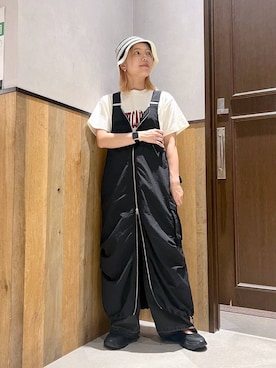 「RAGEBLUE（レイジブルー）のアイテム（ジャンパースカート）」を使った、ミンチャンさん（レディース・155cm）の夏コーディネート