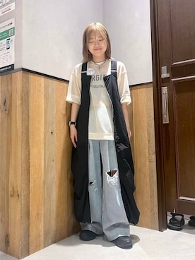 「RAGEBLUE（レイジブルー）のアイテム（ジャンパースカート）」を使った、ミンチャンさん（レディース・155cm）の夏コーディネート