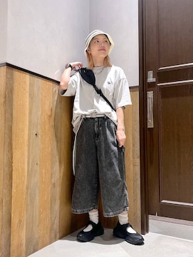 「RAGEBLUE（レイジブルー）のアイテム（ハット）」を使った、ミンチャンさん（レディース・155cm）の秋コーディネート