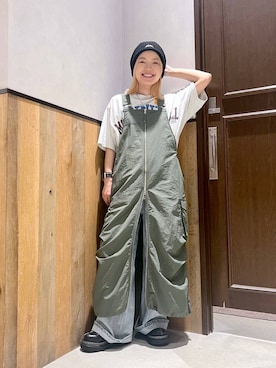 「RAGEBLUE（レイジブルー）のアイテム（ジャンパースカート）」を使った、ミンチャンさん（レディース・155cm）の夏コーディネート