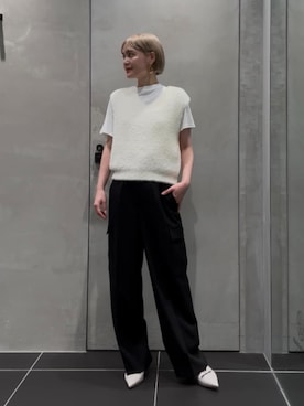 「秋服」｜「アイテム（ベスト）」を使った、稲垣　オデット エ オディール スタッフさん（レディース・157cm）の秋コーディネート