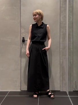 「BEAUTY&YOUTH UNITED ARROWS（ビューティーアンドユースユナイテッドアローズ）のアイテム（スカート）」を使った、稲垣　オデット エ オディール スタッフさん（レディース・157cm）の夏コーディネート