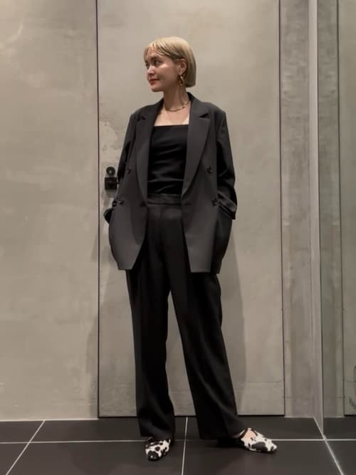 美品！　BEAUTY&YOUTH ストレートパンツ ポリエステルブレンド バックゴムストレートパンツ（スラックス