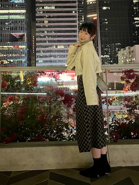 「通勤穿搭」｜「アイテム（バッグ）」を使った、KEROYOさん（レディース・167cm）の冬コーディネート