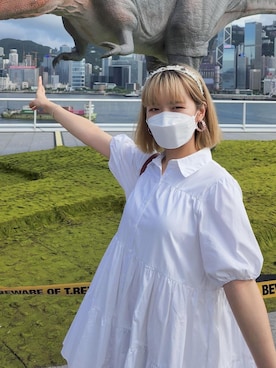 「通勤穿搭」｜「アイテム（ワンピース/ドレス）」を使った、KEROYOさん（レディース・167cm）の夏コーディネート