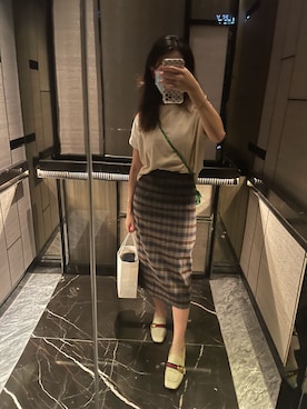 「skirt」｜「アイテム（バッグ）」を使った、michelledaidai さん（レディース・159cm）の夏コーディネート